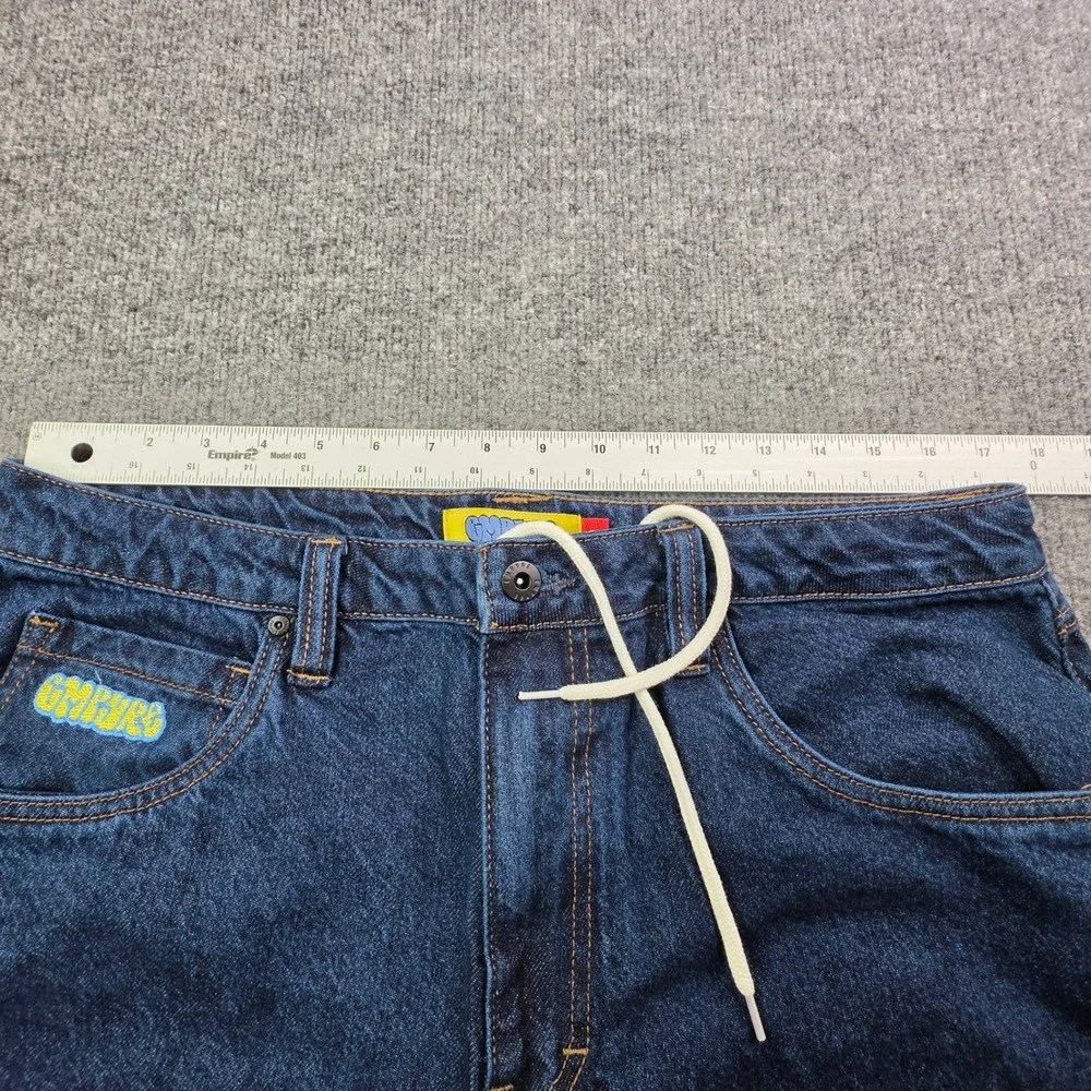 Empyre Jeans Mens 32 Blue‎ Easy Now Wide Leg Skate Graffiti Streetwear Denim